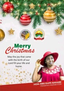 Yuletide: Irewolede LCDA Boss Extends Greetings To Christians.